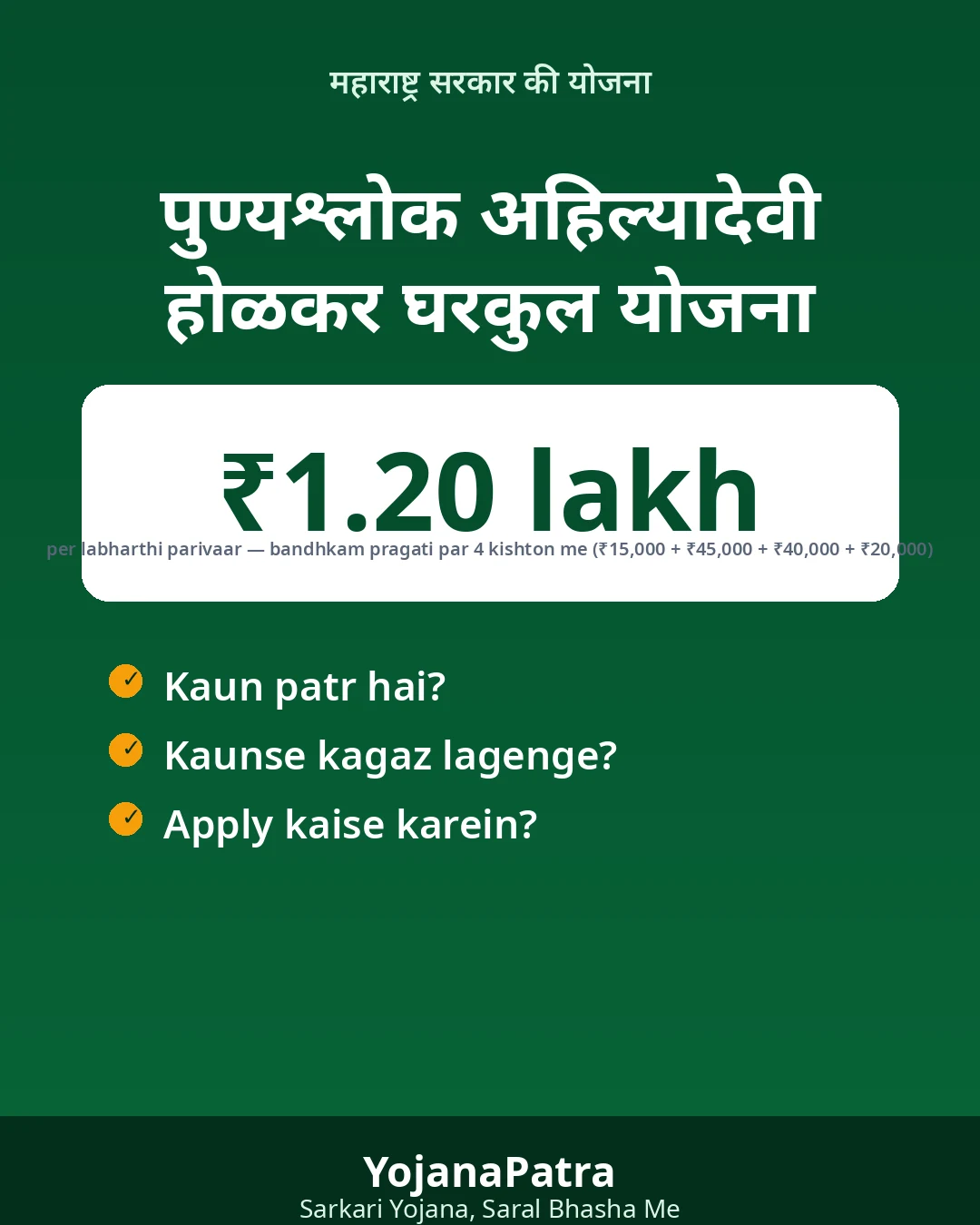 Ahilyadevi Holkar Gharkul Yojana — WhatsApp share poster