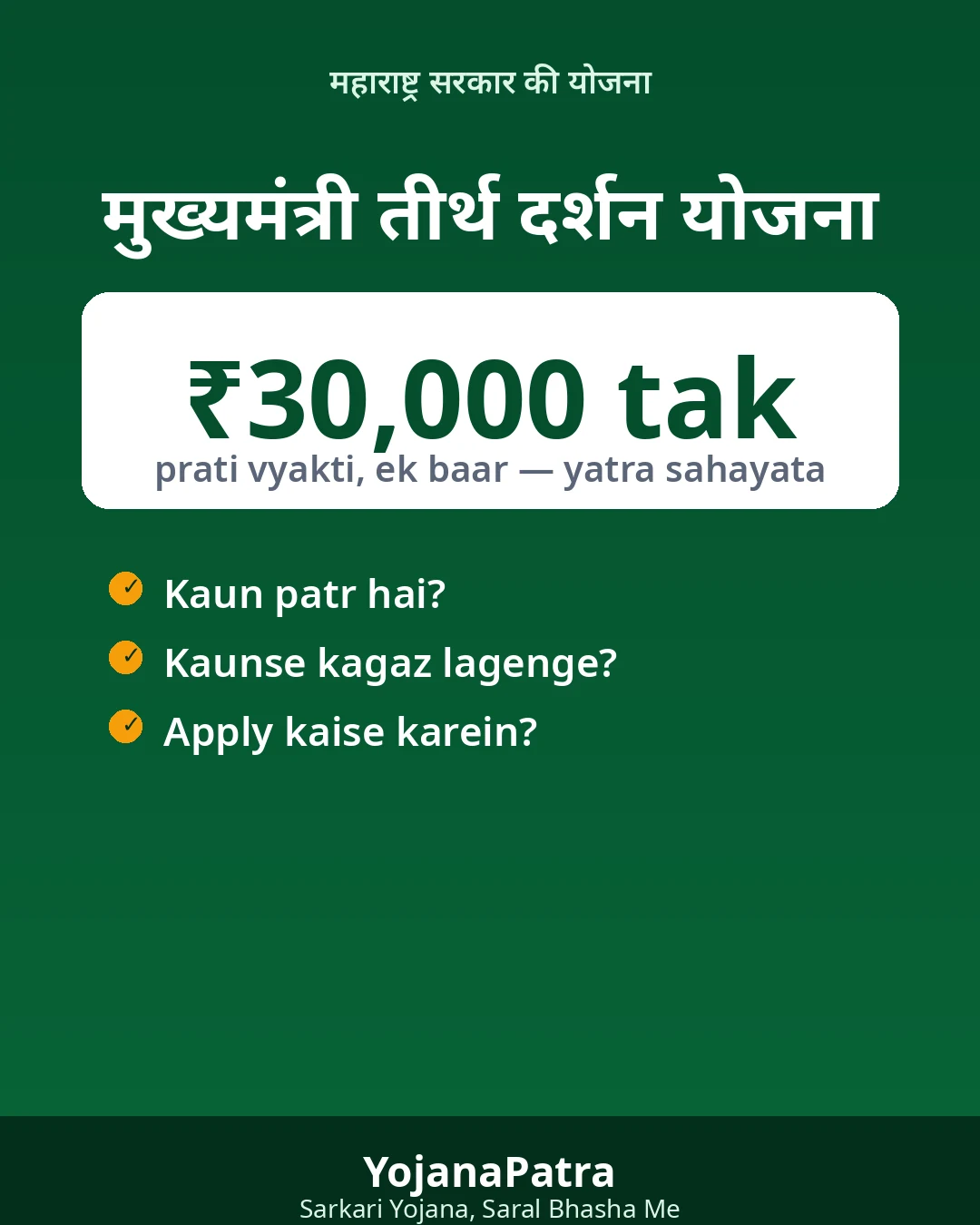 Tirtha Darshan Yojana — WhatsApp share poster