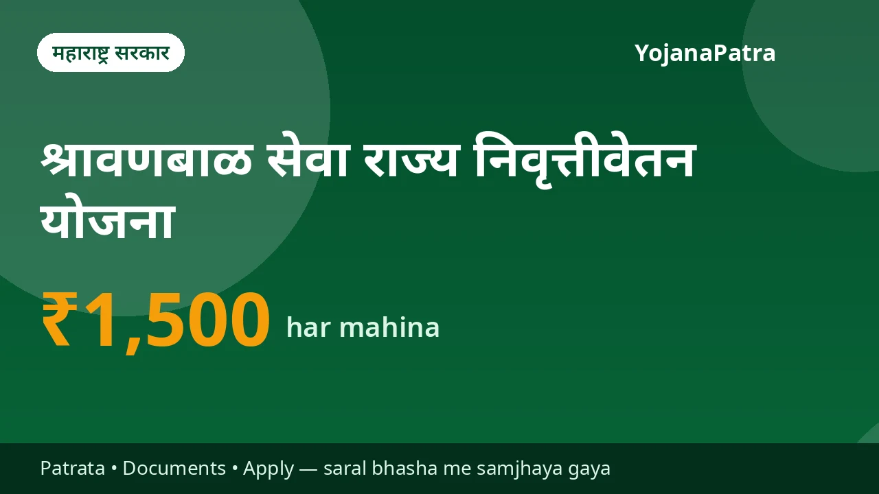 Shravanbal Pension Yojana — 65+ niradhar vriddhon ko har mahina ₹1,500 pension